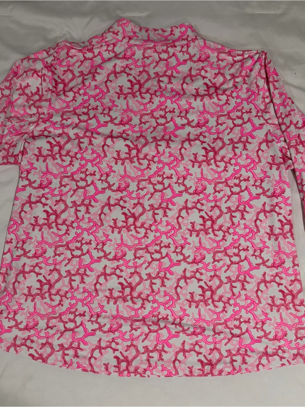 Lulu B Plus Size 2X Pink White Coral 1/4 Zip Pullover Nautical Coastal Beachy - Picture 11 of 11
